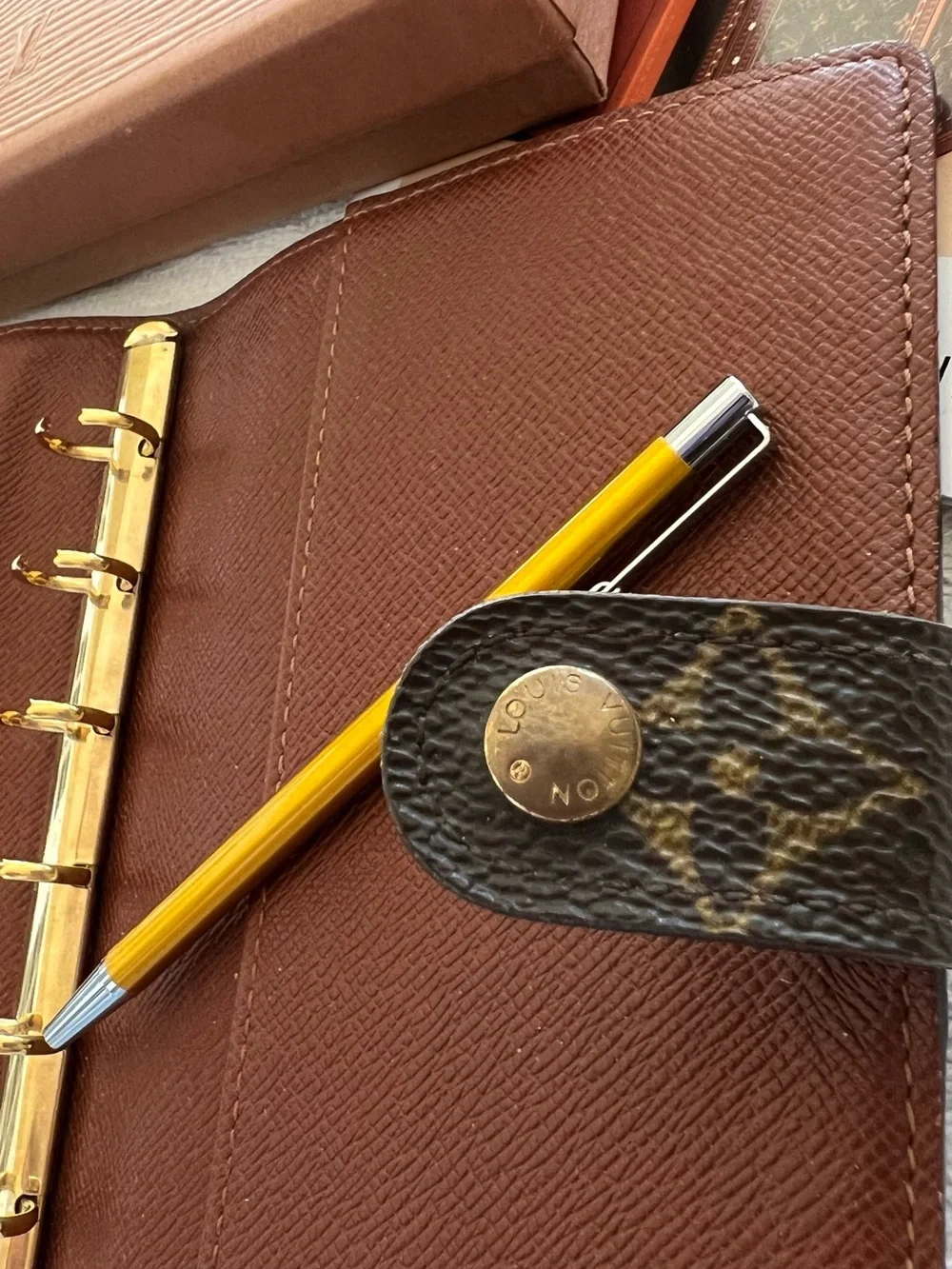 LOUIS VUITTON Small Ring Agenda PM Monogram with original box and pen